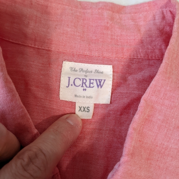 J. Crew Long Sleeve Button Down Shirt Coral - Picture 7 of 7